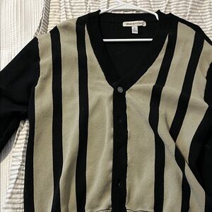 Urban Outfitters Black and Tan Men's Cardigan